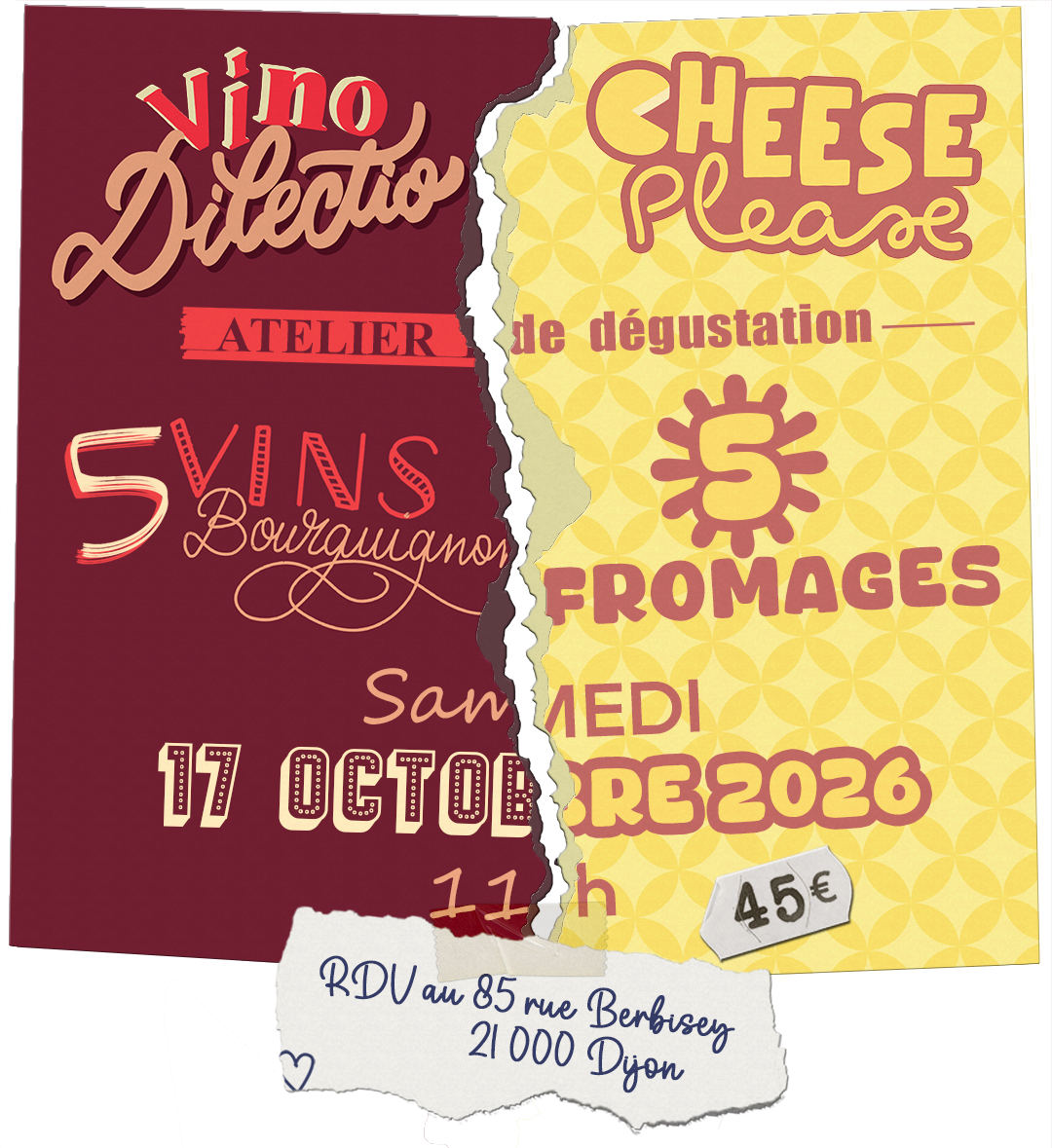 Atelier fromage et vin le samedi 17 octobre 2026 à Dijon avec Vino Dilectio.